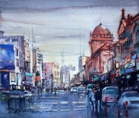 Sarfraz Musawir, Watercolor on Paper, 13x15 Inch, Cityscape Painting, AC-SAR-065